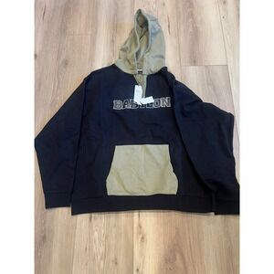 Babylon Hoodie Mens Large Black Olive Pullover Logo Streetwear Graphic Sweatshir